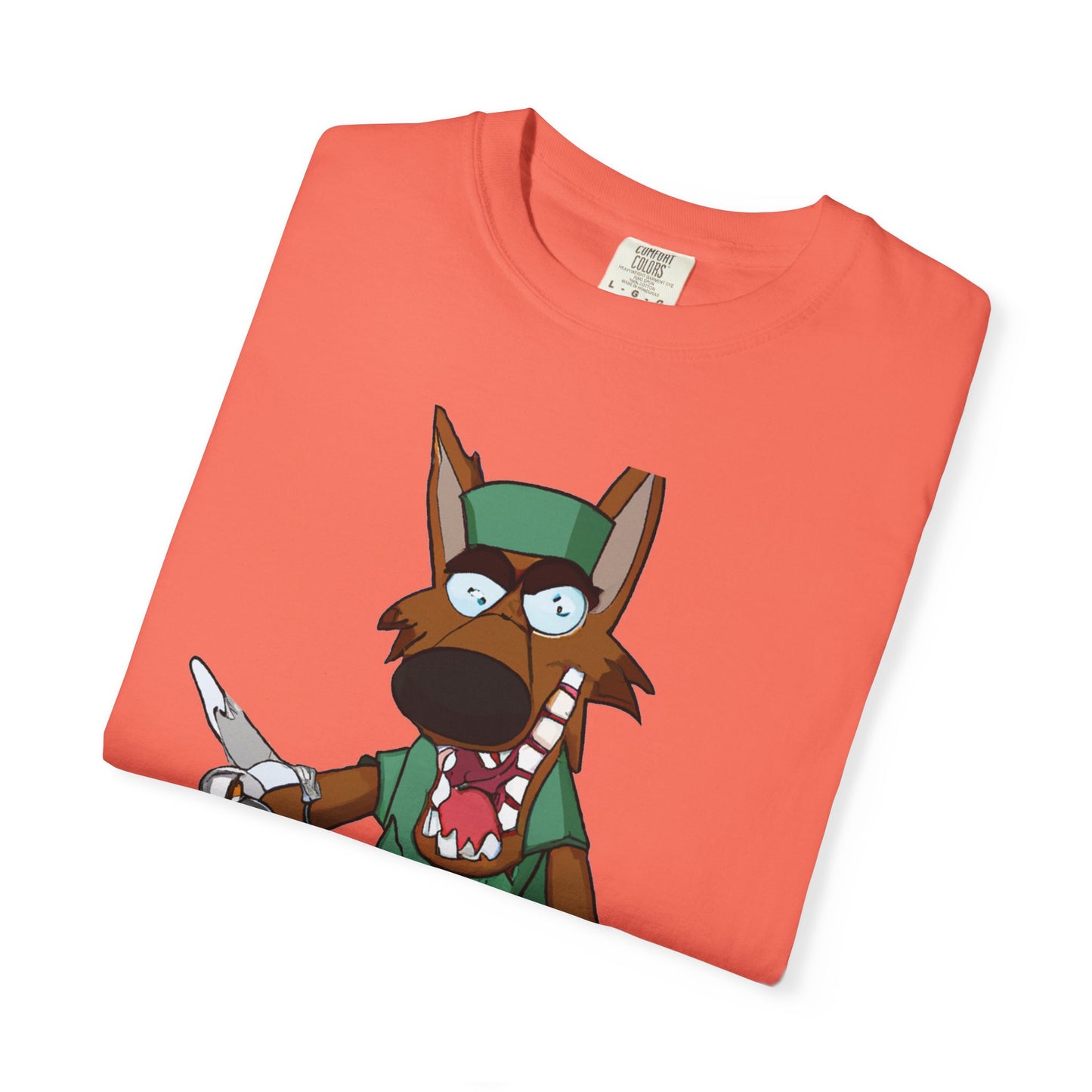 Cartoon Wolf Chef Illustration with 'PLUROUT.com' Backprint