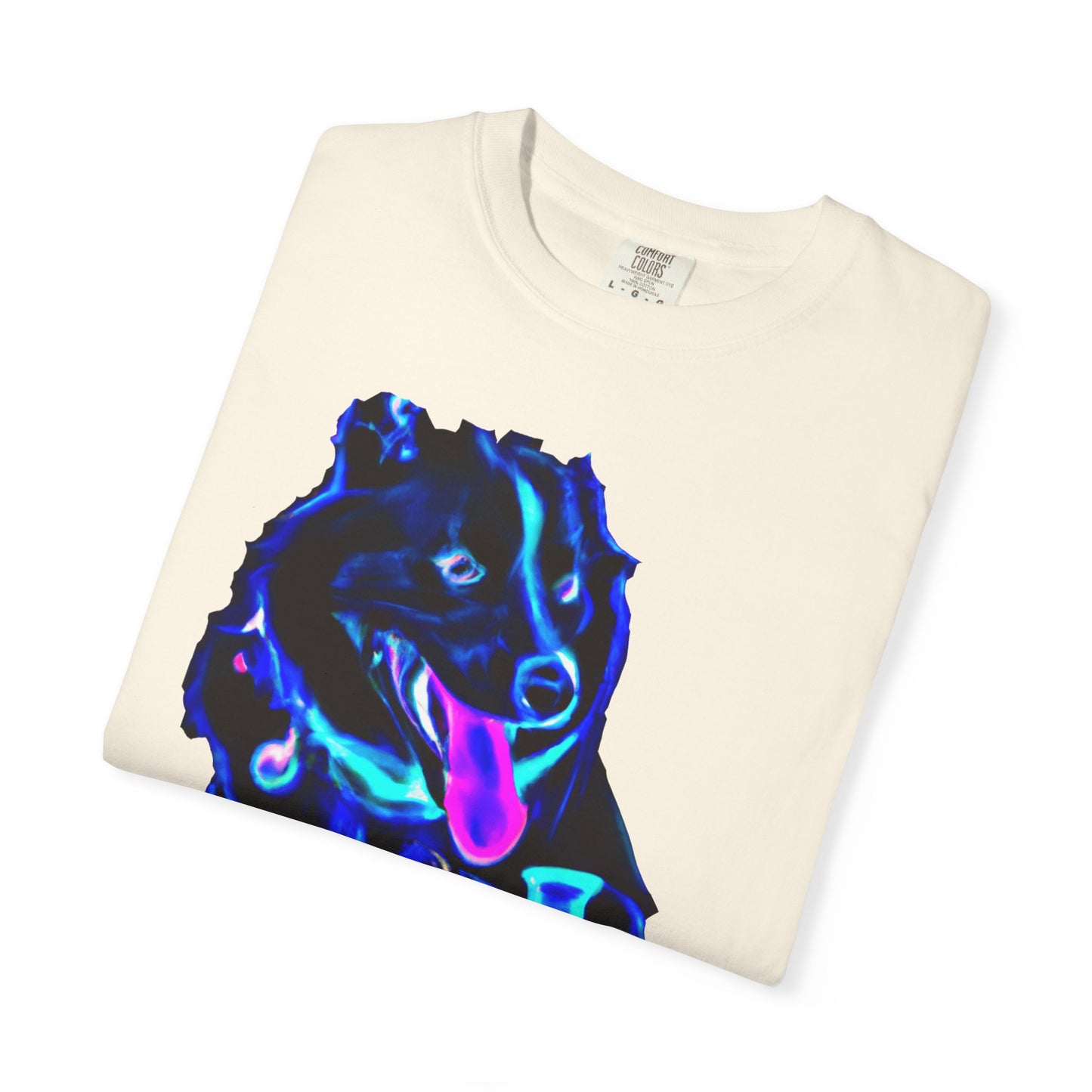 Neon Aura Dog T-Shirt — Vibrant Psychedelic Pup Graphic Tee