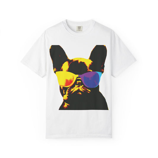 Colorful Sunglasses French Bulldog Tee (PlurOut.com Back Print)