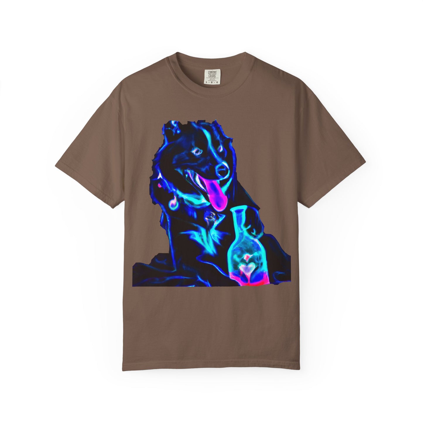 Neon Aura Dog T-Shirt — Vibrant Psychedelic Pup Graphic Tee