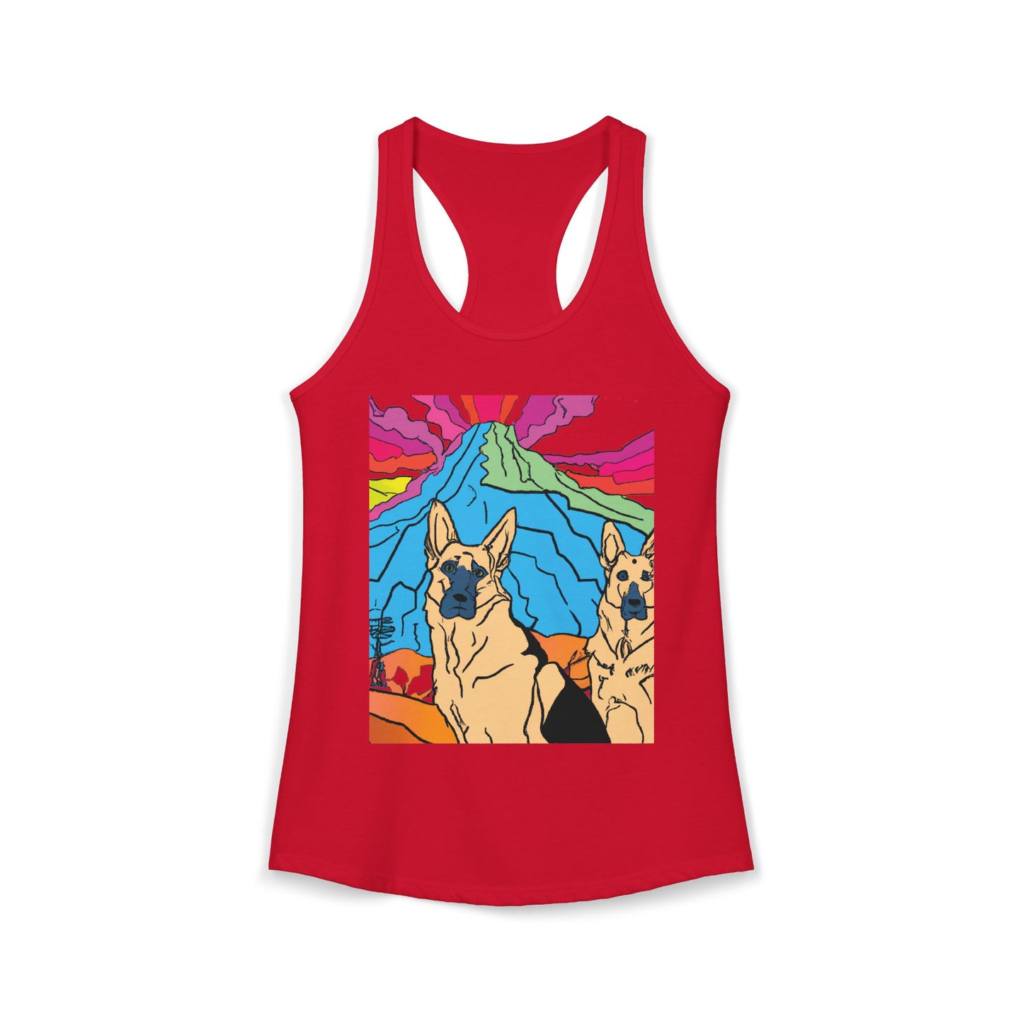 German Shepherd Volcano "Uh Oh" Racerback Tank