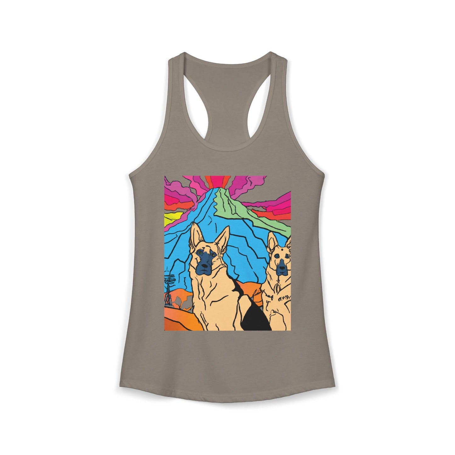 German Shepherd Volcano "Uh Oh" Racerback Tank