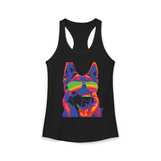 Heat Seeking German Shepherd Racerback Tank