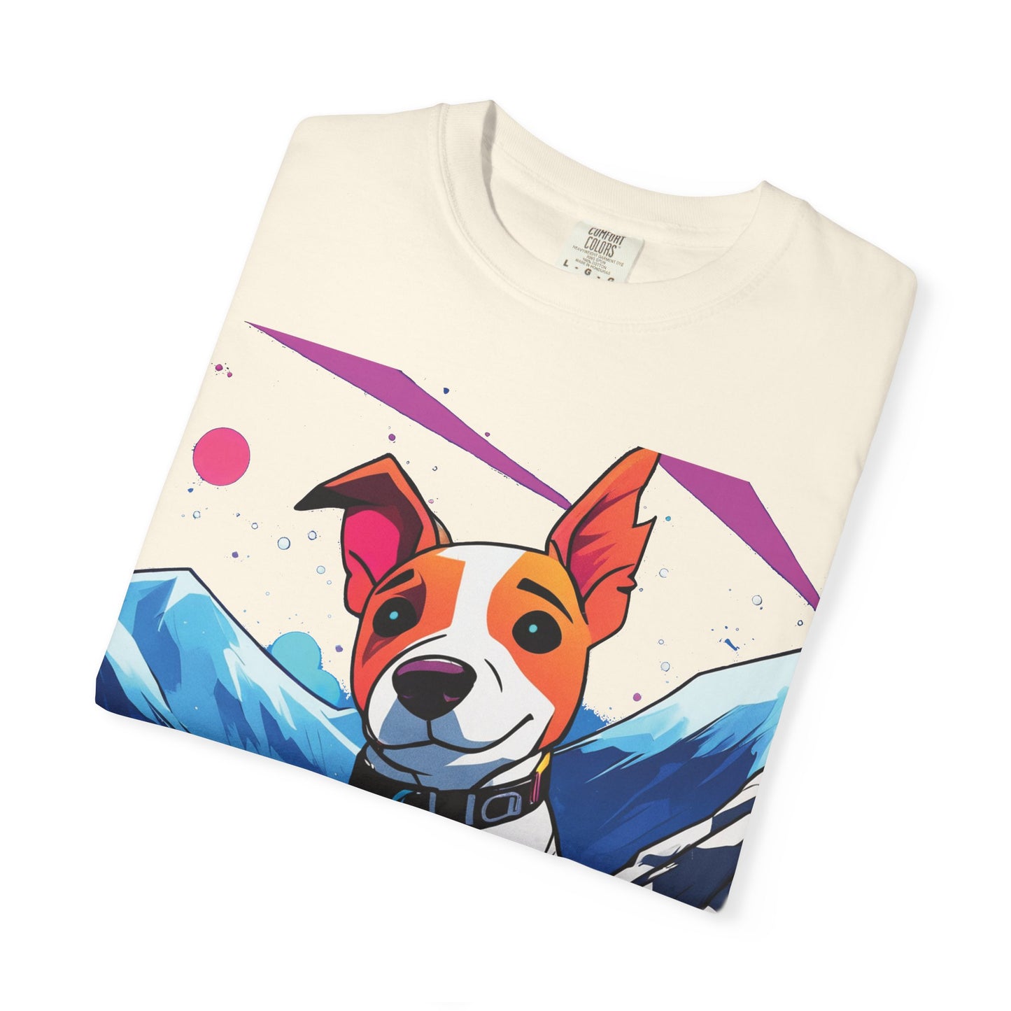 Jack Russell Adventure Tee — Colorful Mountain Dog Graphic T-Shirt