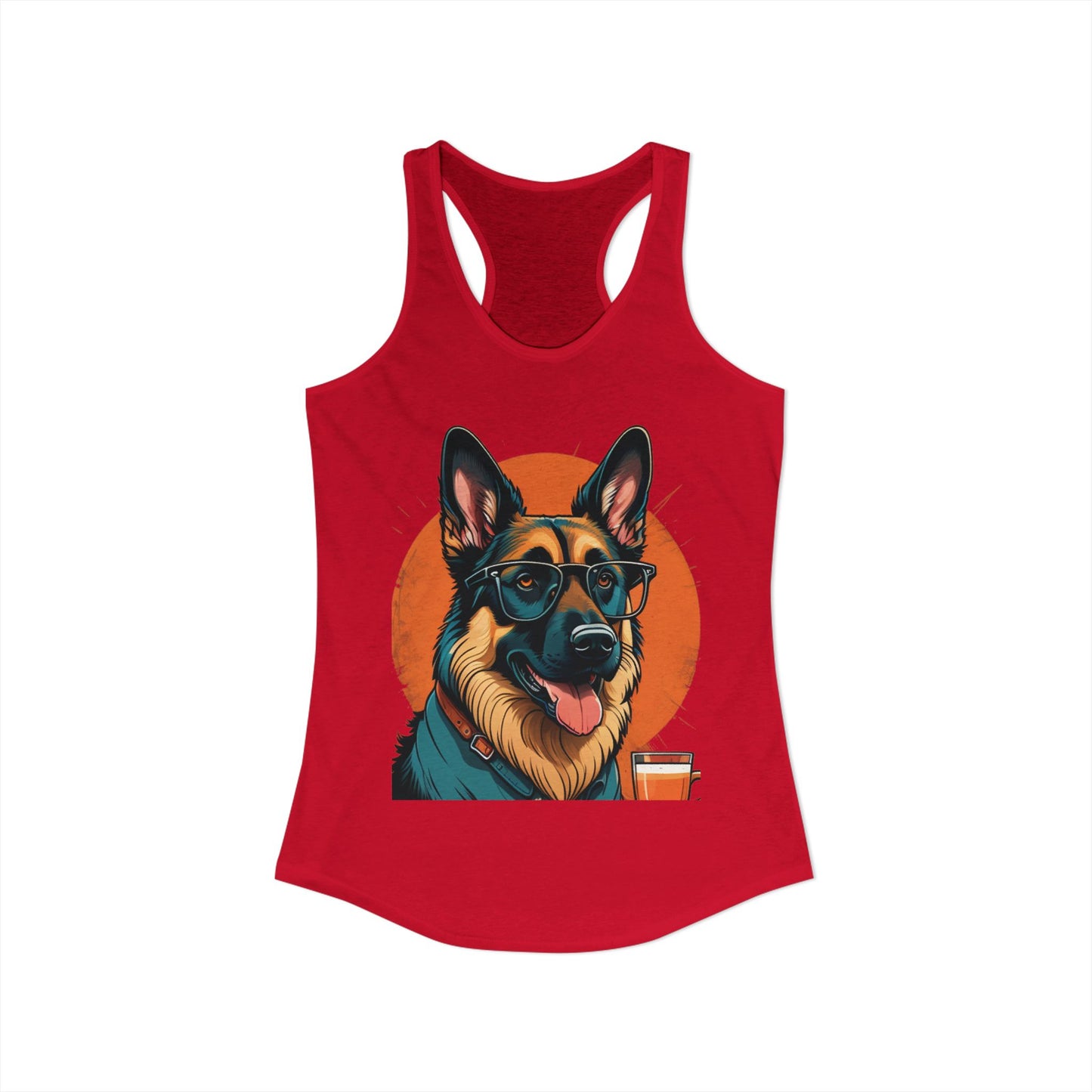 German Shepherd Coffee Love Racerback Tank