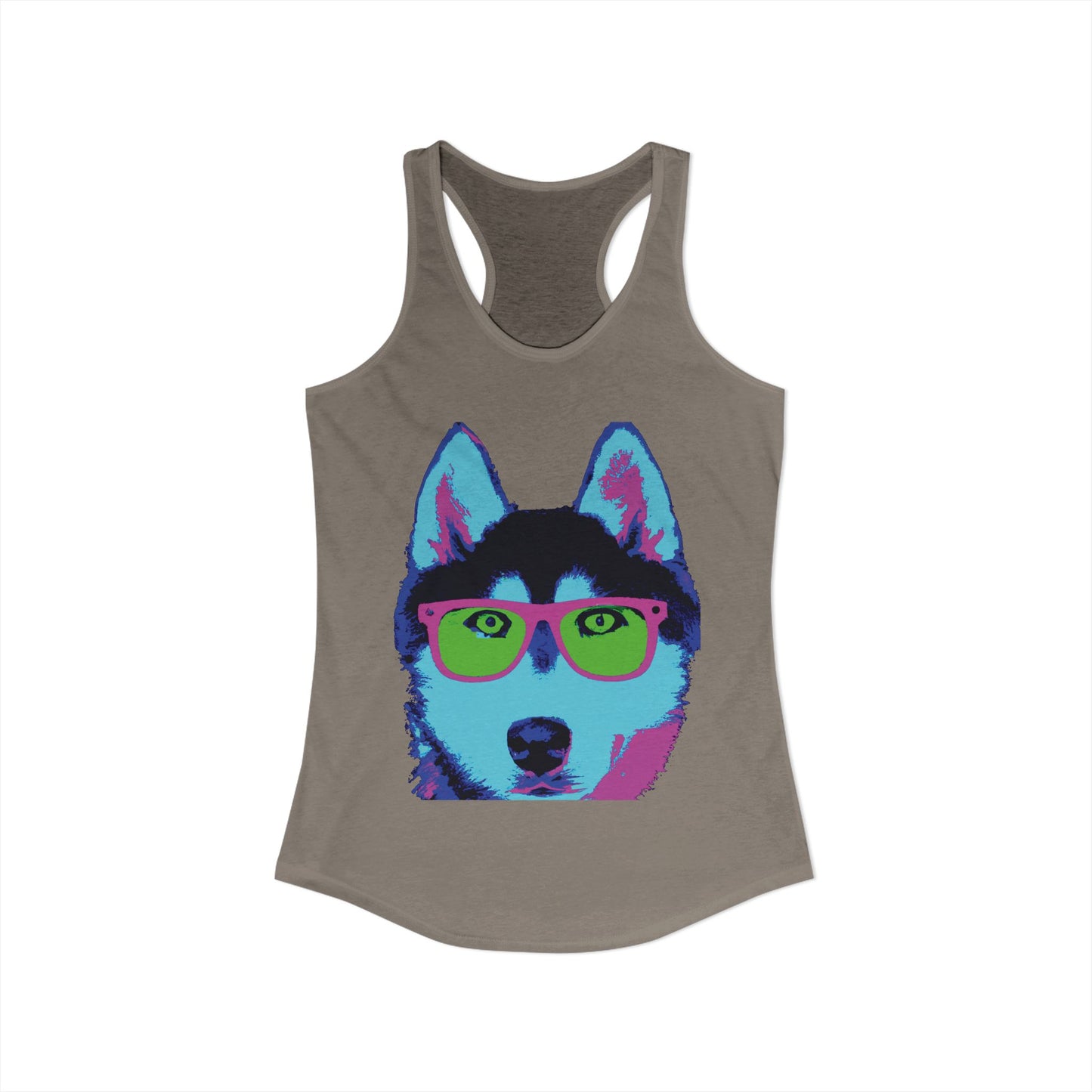 Husky with Cool Glasses Racerback Tank