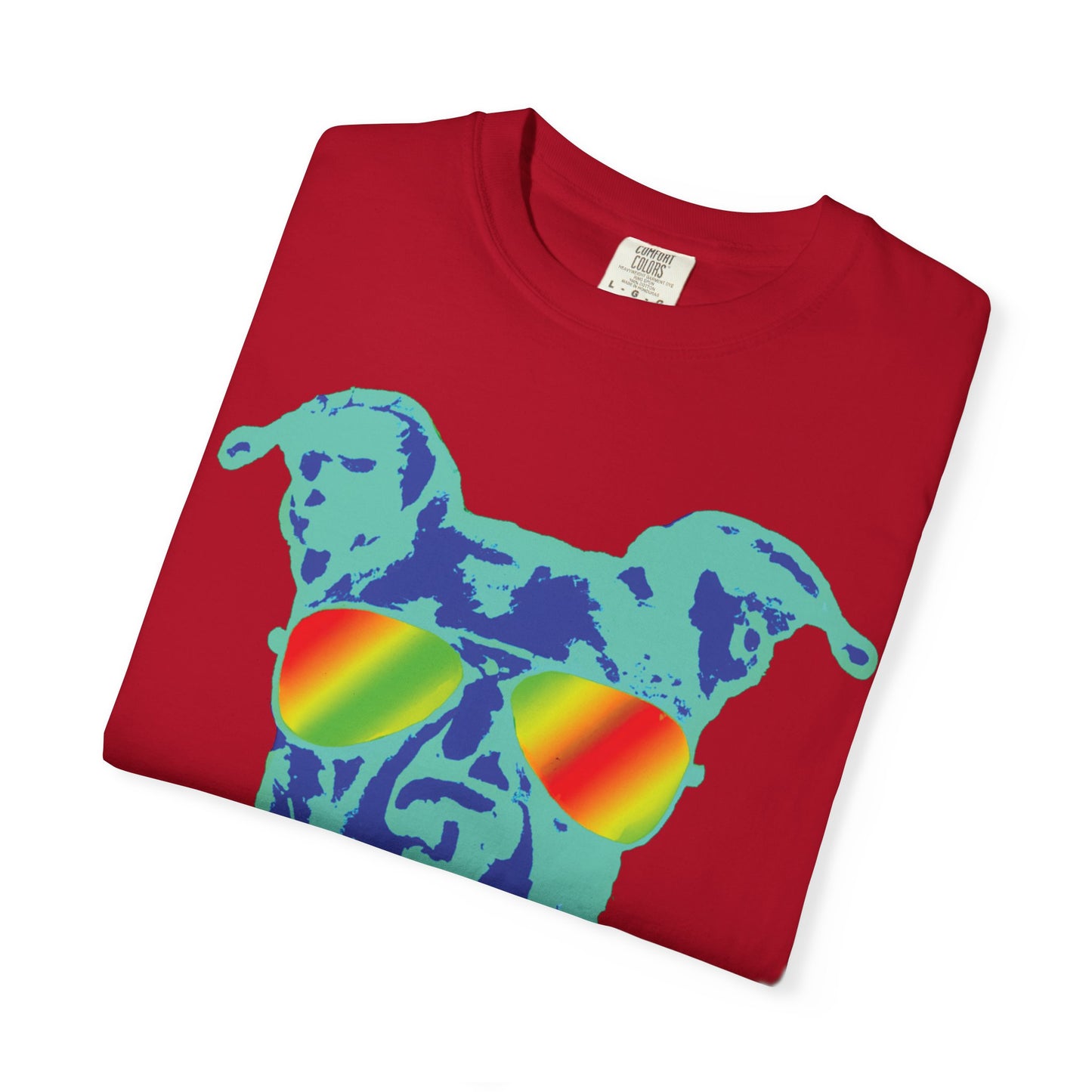 Cool Dog Graphic Tee — Rainbow Sunglasses Pitbull T‑Shirt