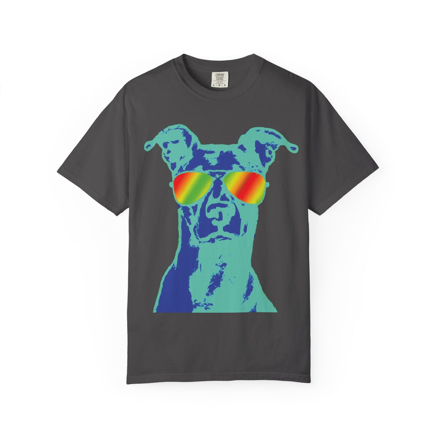 Cool Dog Graphic Tee — Rainbow Sunglasses Pitbull T‑Shirt