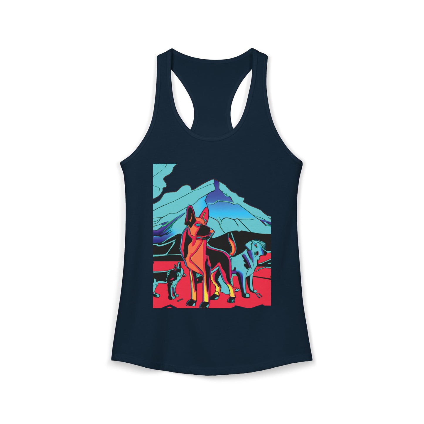 German Shepherd Volcano Pack Racerback Tank