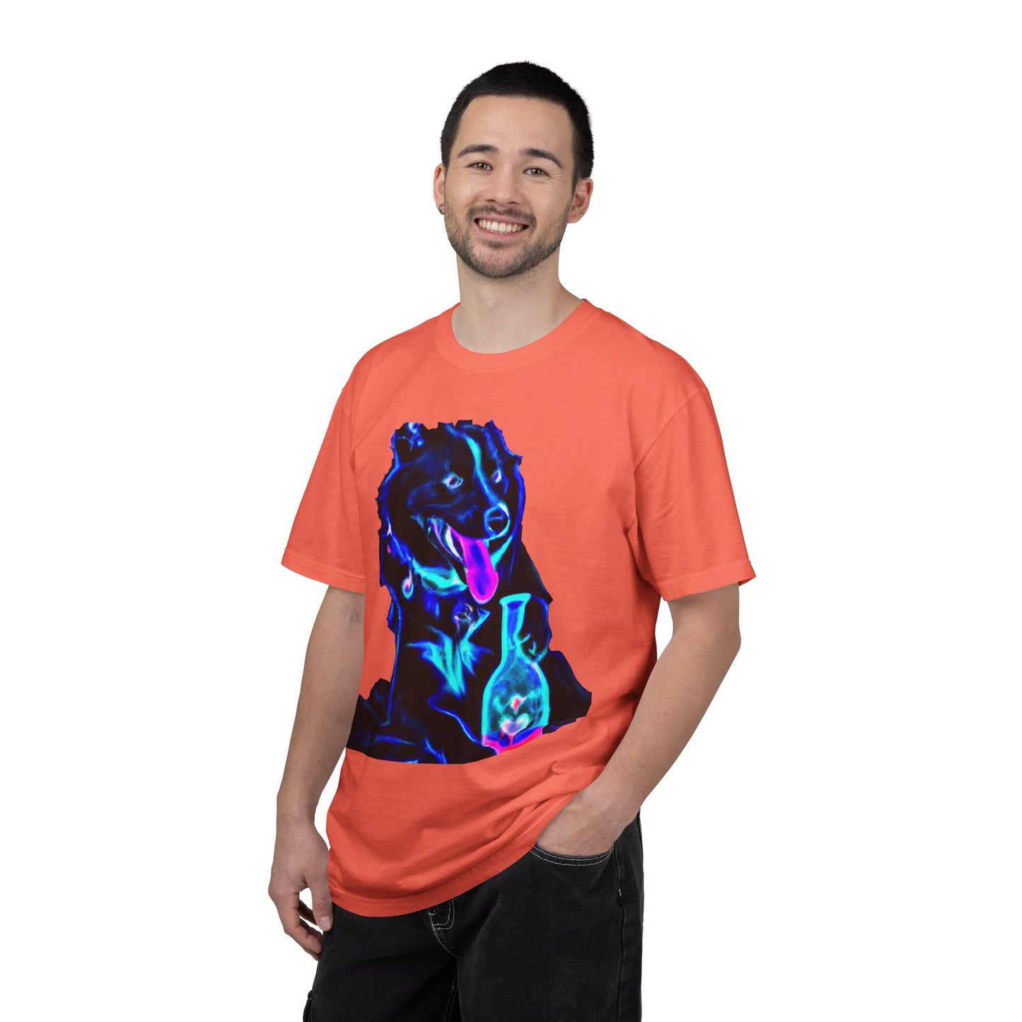 Neon Aura Dog T-Shirt — Vibrant Psychedelic Pup Graphic Tee