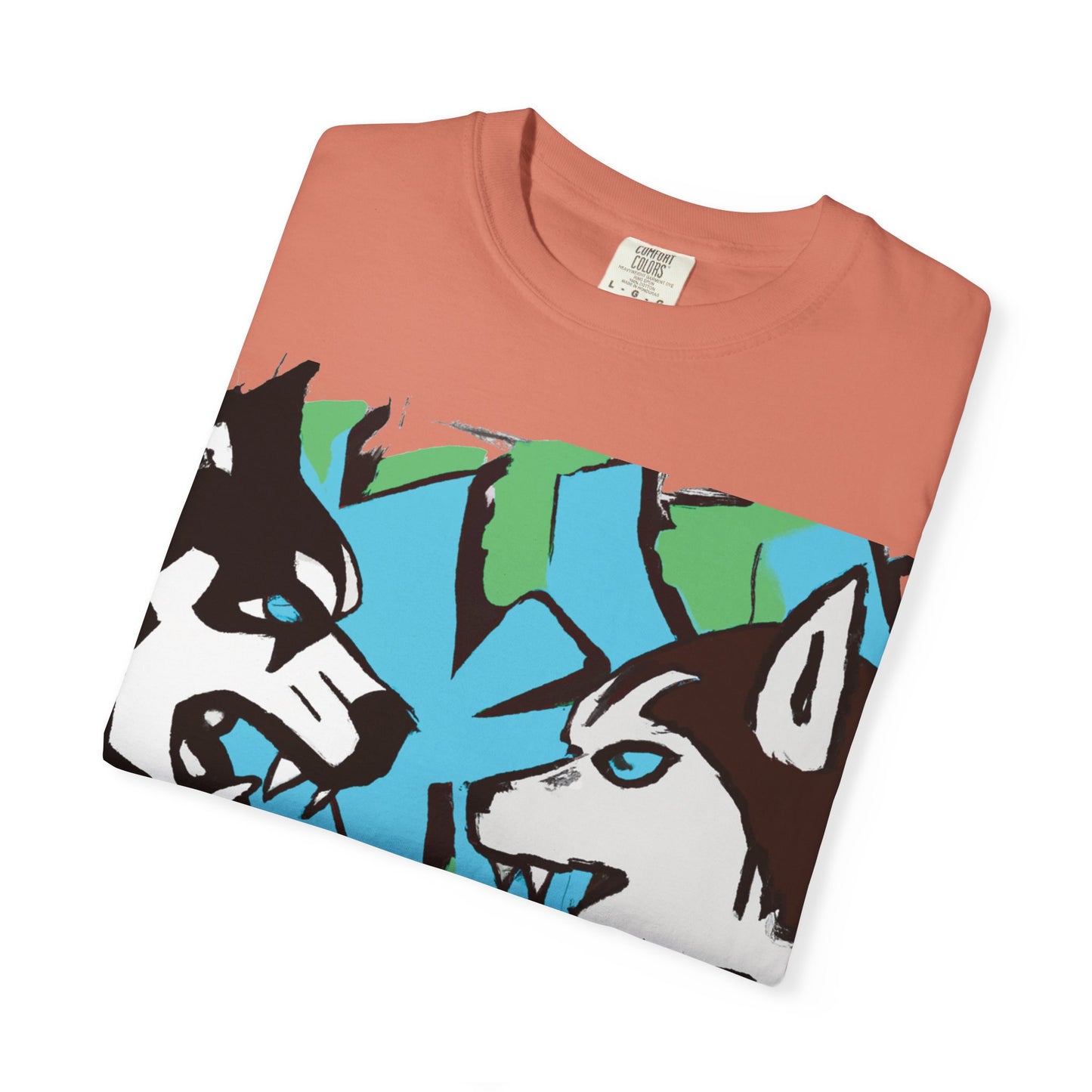 Husky Face Graphic T-Shirt — Bold Siberian Wolf Artwork