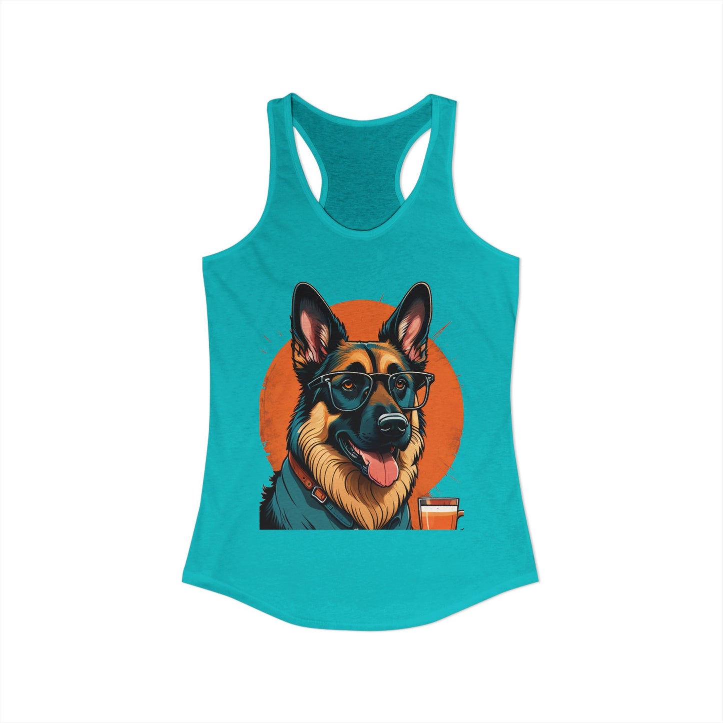 German Shepherd Coffee Love Racerback Tank