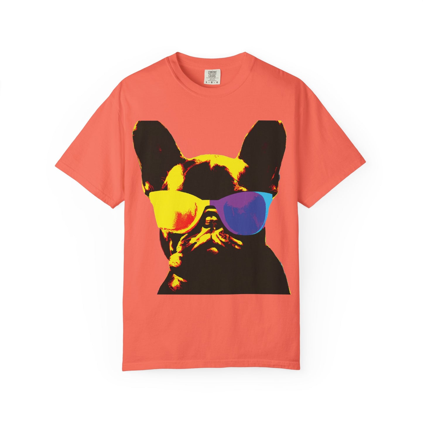 Colorful Sunglasses French Bulldog Tee (PlurOut.com Back Print)