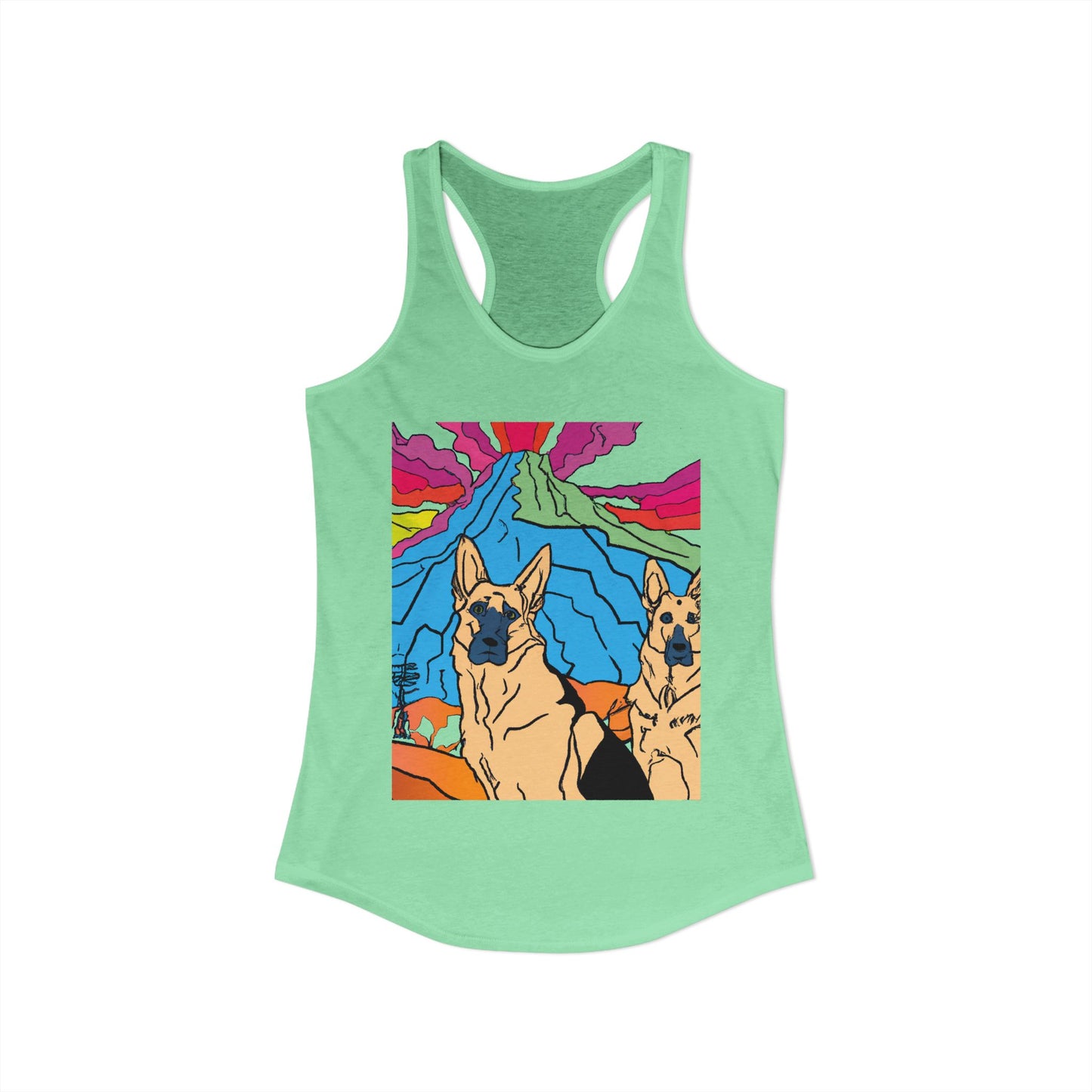 German Shepherd Volcano "Uh Oh" Racerback Tank