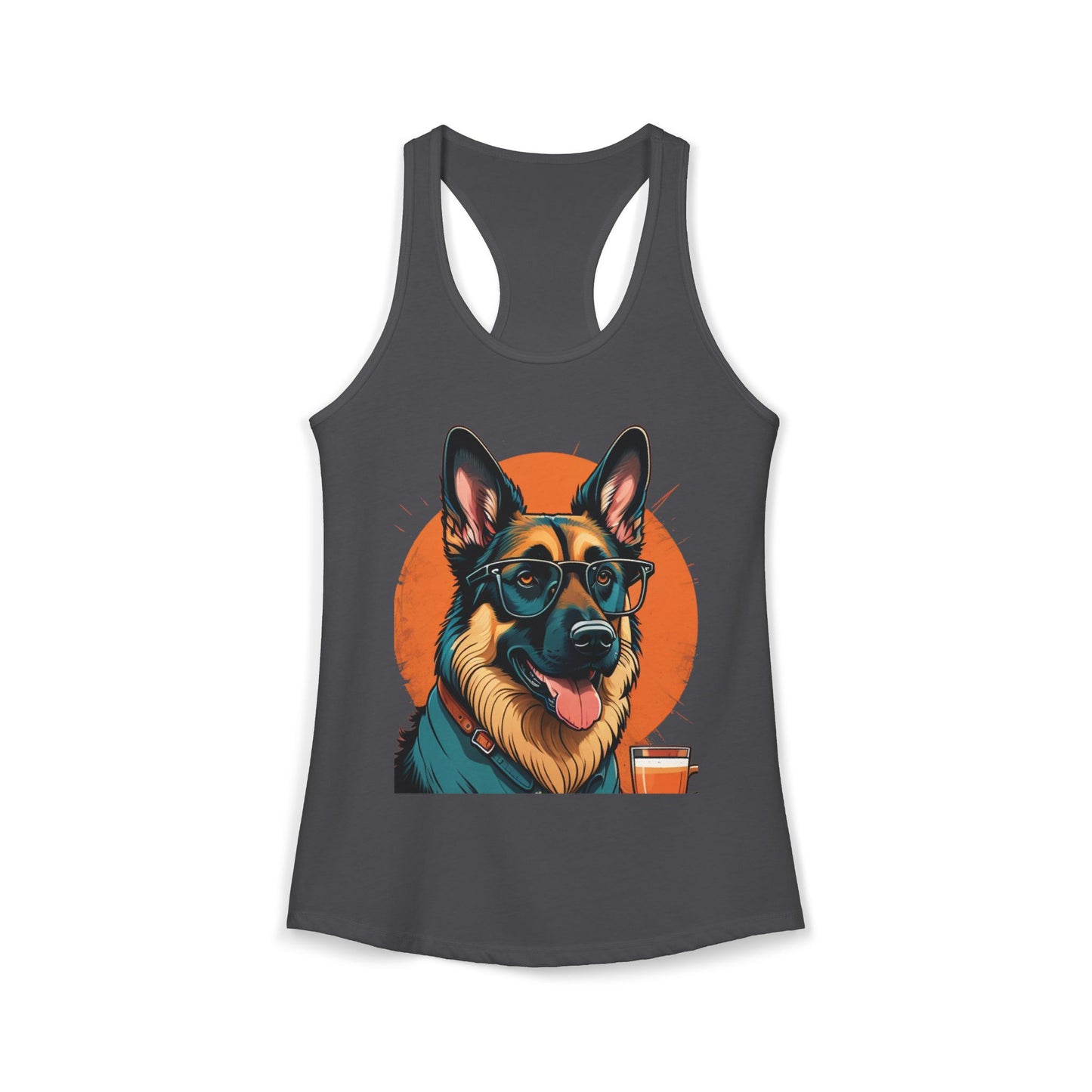 German Shepherd Coffee Love Racerback Tank
