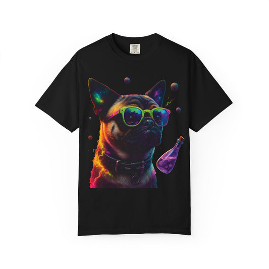 Cool French Bulldog Graphic Tee — Neon Sunglasses Dog Design