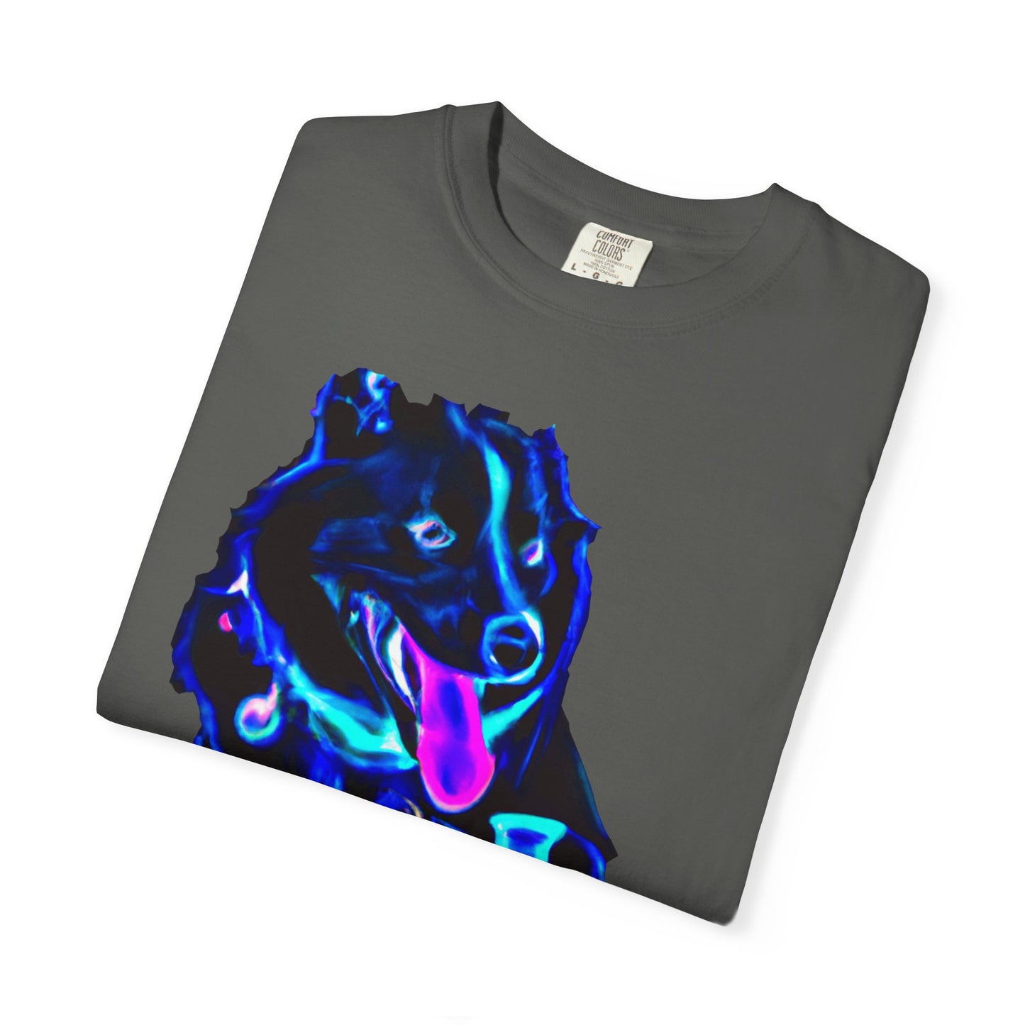 Neon Aura Dog T-Shirt — Vibrant Psychedelic Pup Graphic Tee