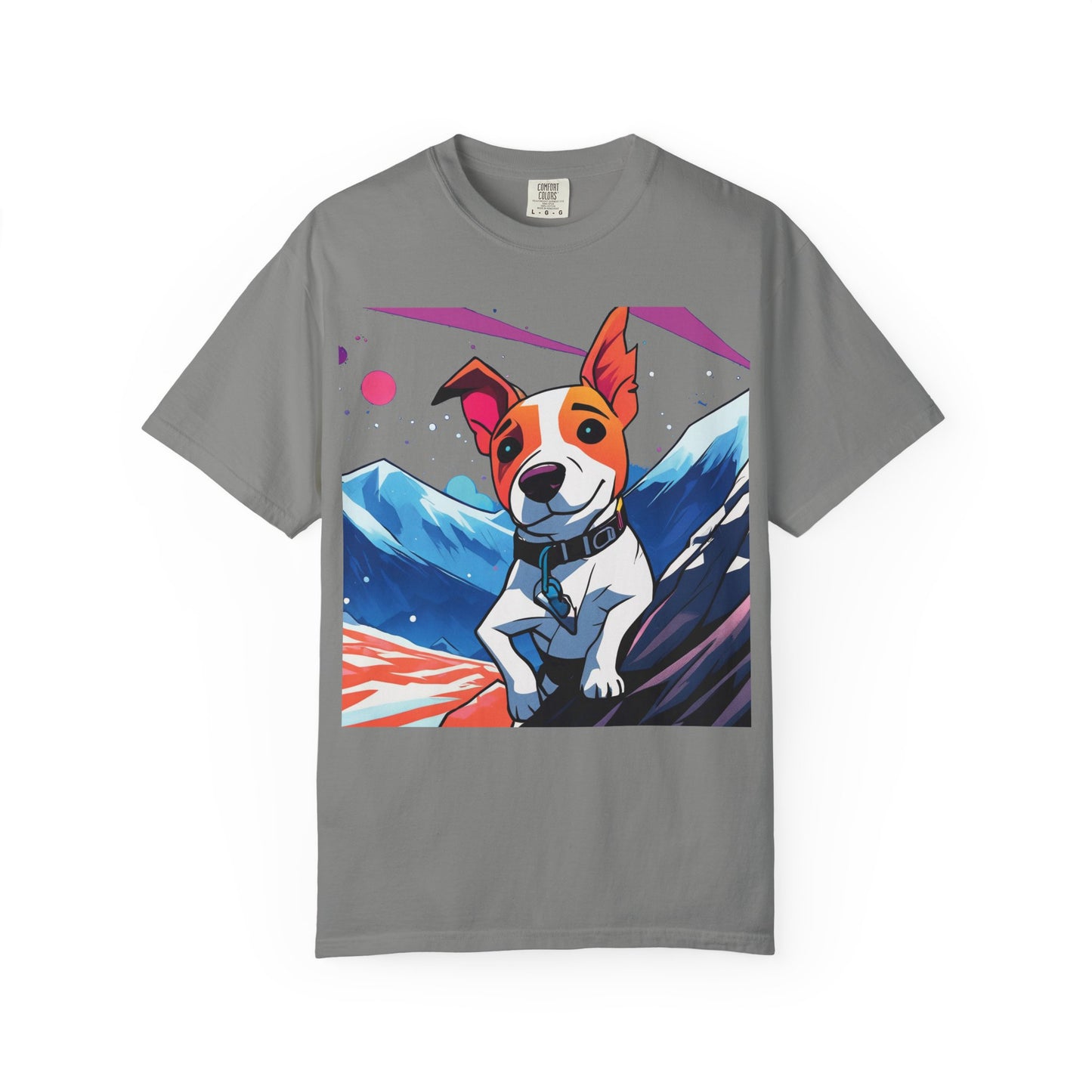 Jack Russell Adventure Tee — Colorful Mountain Dog Graphic T-Shirt