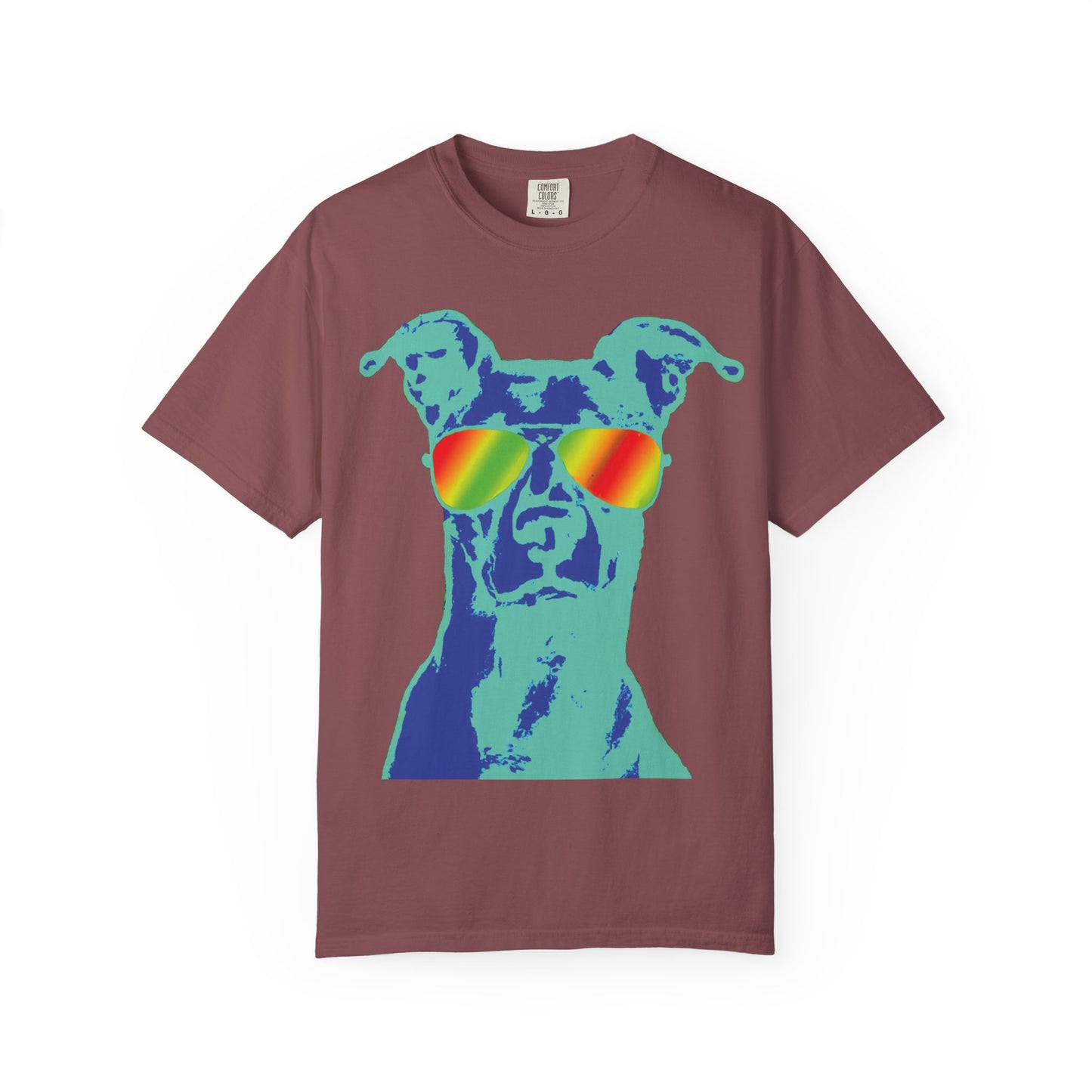 Cool Dog Graphic Tee — Rainbow Sunglasses Pitbull T‑Shirt