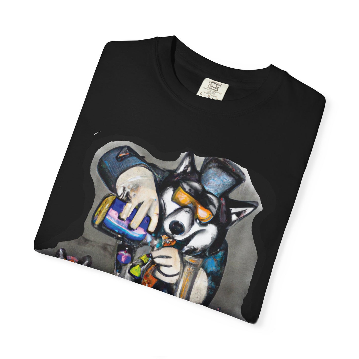 Siberian Husky Scientist Graphic T-Shirt – “PurrOut.com” Back Print