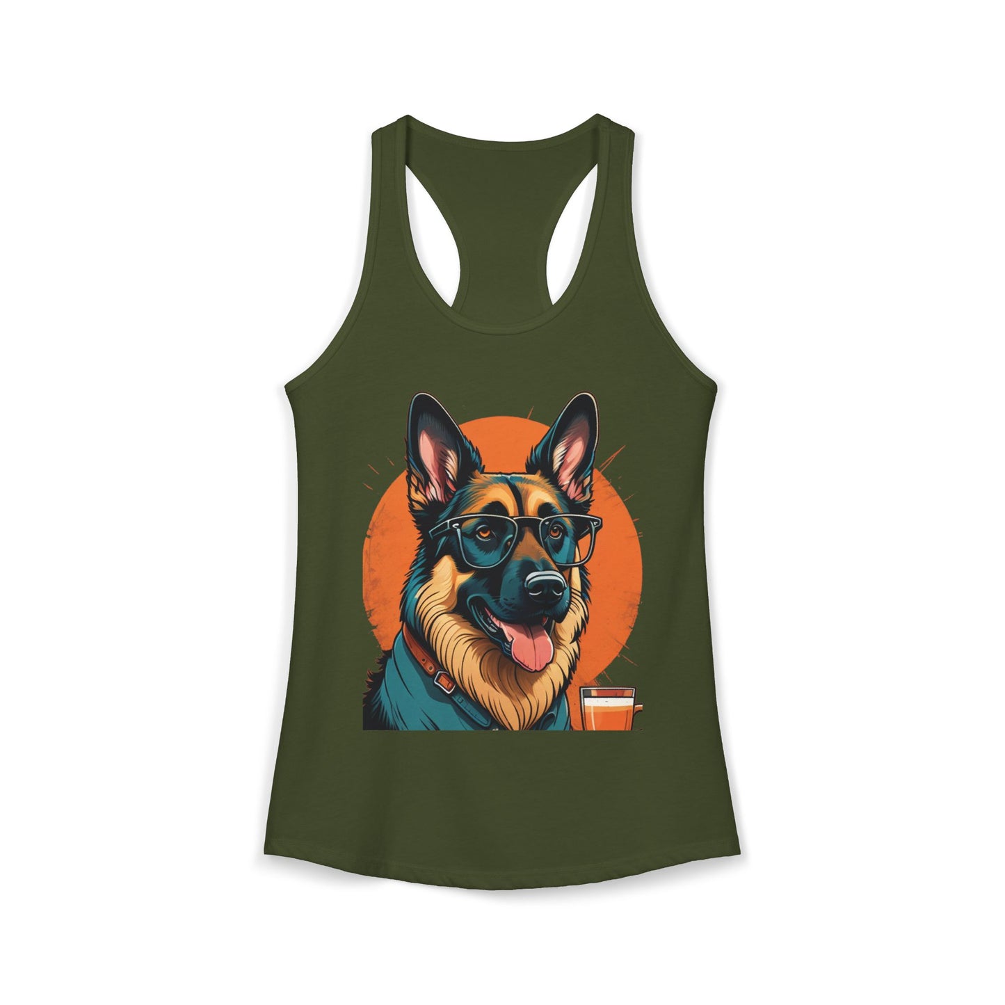 German Shepherd Coffee Love Racerback Tank