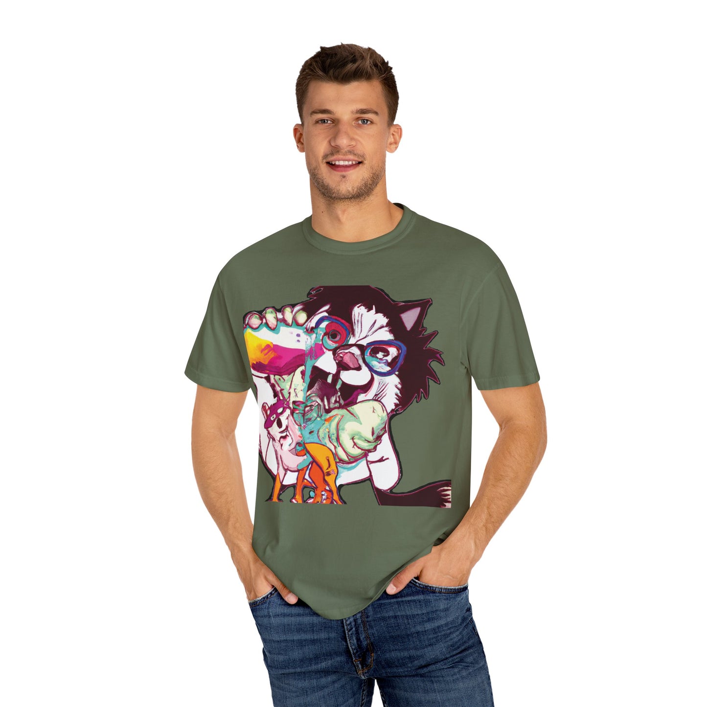 Colorful Punk Cat & Dog Illustration (PlurOut Back Print)