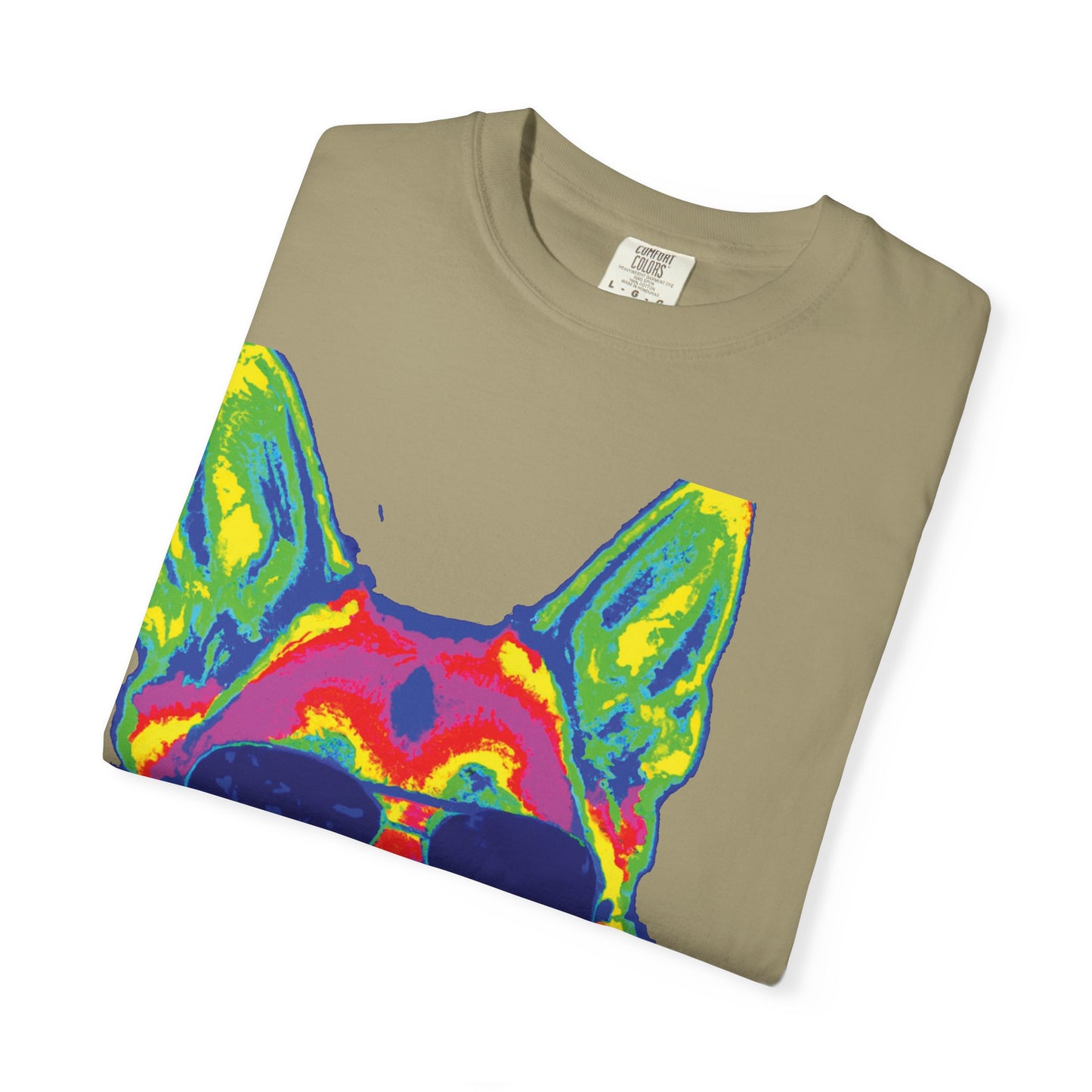 Cool Neon German Shepherd T-Shirt — Sunglasses Dog Graphic Tee