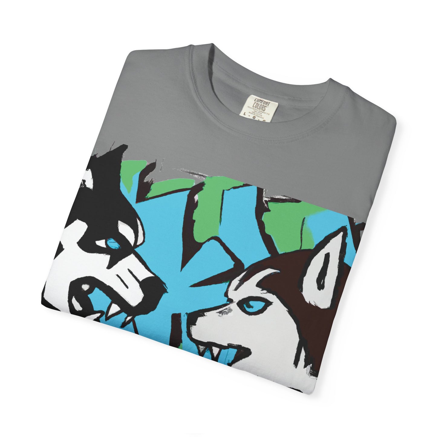 Husky Face Graphic T-Shirt — Bold Siberian Wolf Artwork