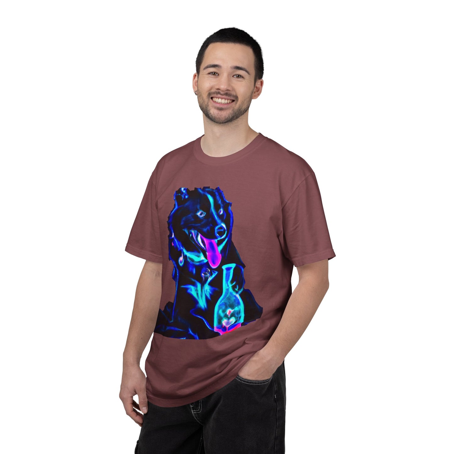 Neon Aura Dog T-Shirt — Vibrant Psychedelic Pup Graphic Tee