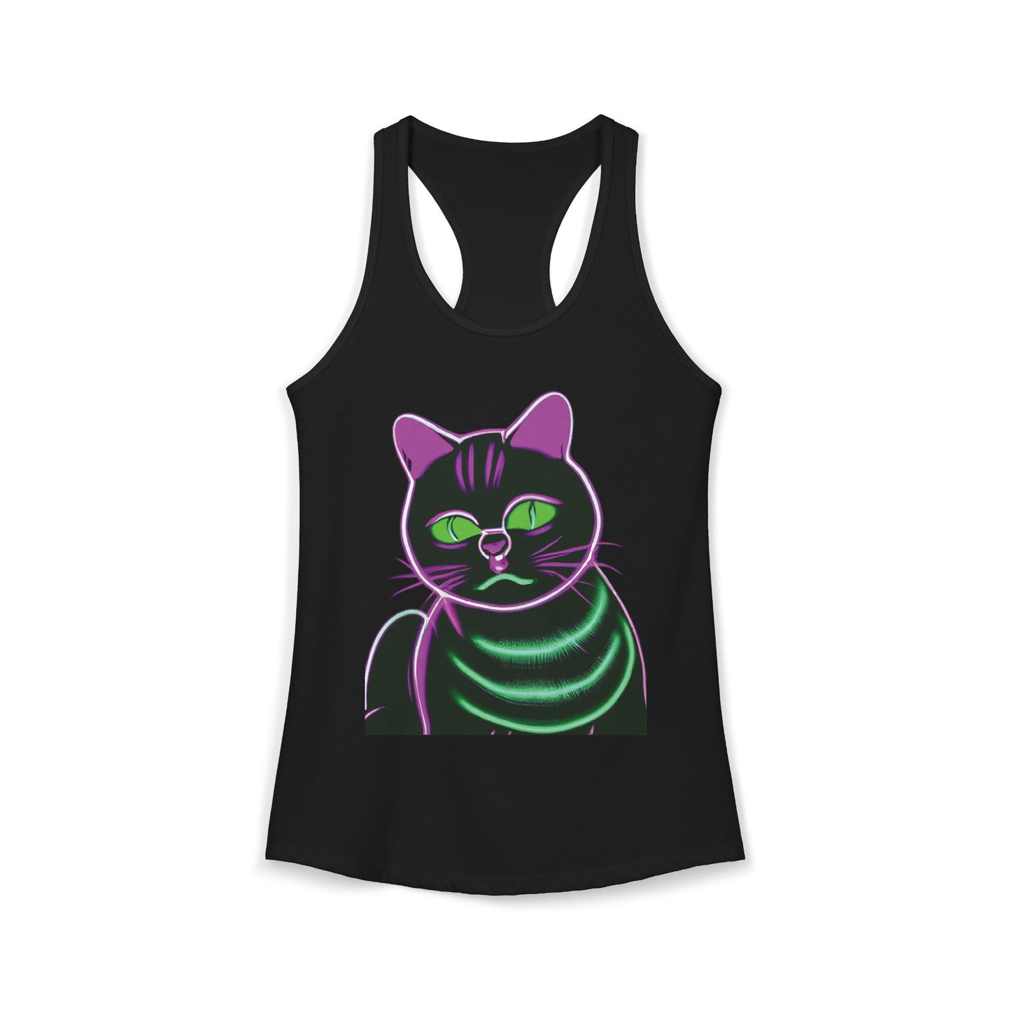Fat Neon Kitty Racerback Tank