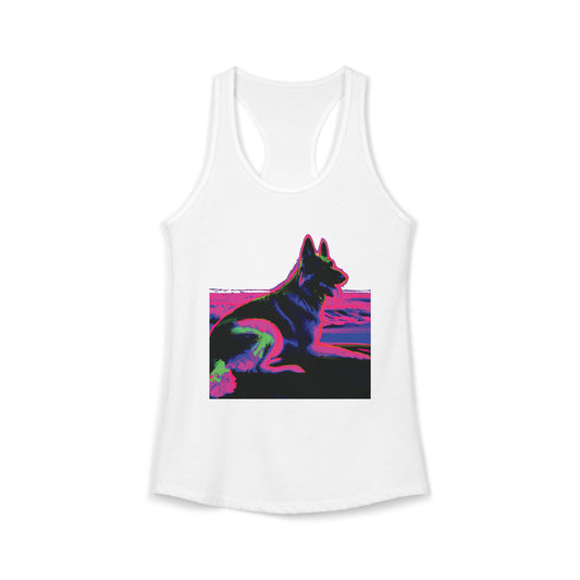 German Shepherd Beach Tank — Women's Racerback "80" Design