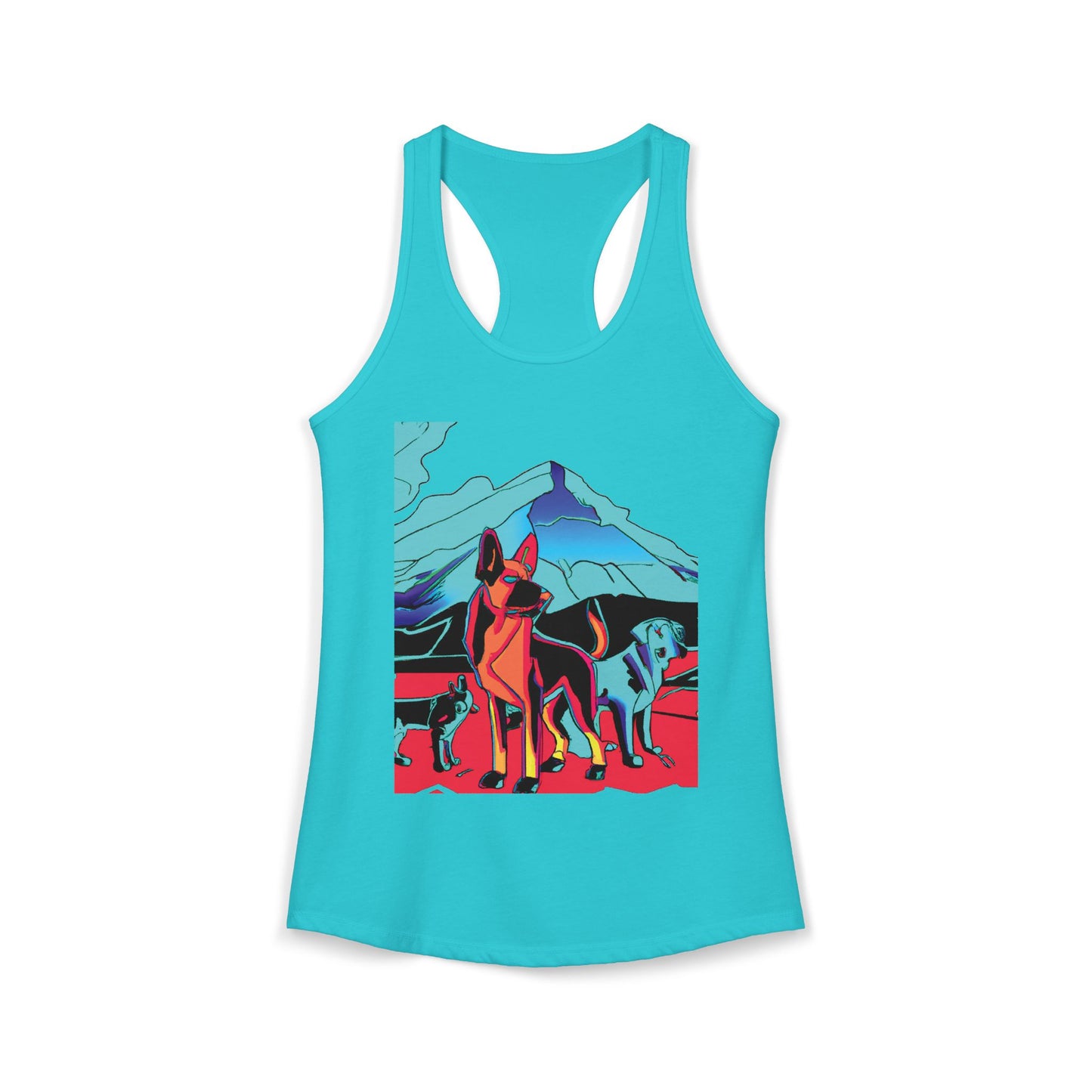 German Shepherd Volcano Pack Racerback Tank