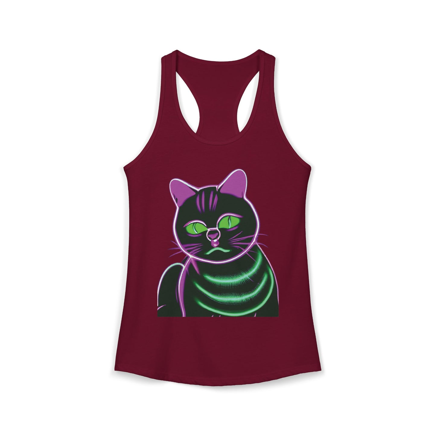 Fat Neon Kitty Racerback Tank