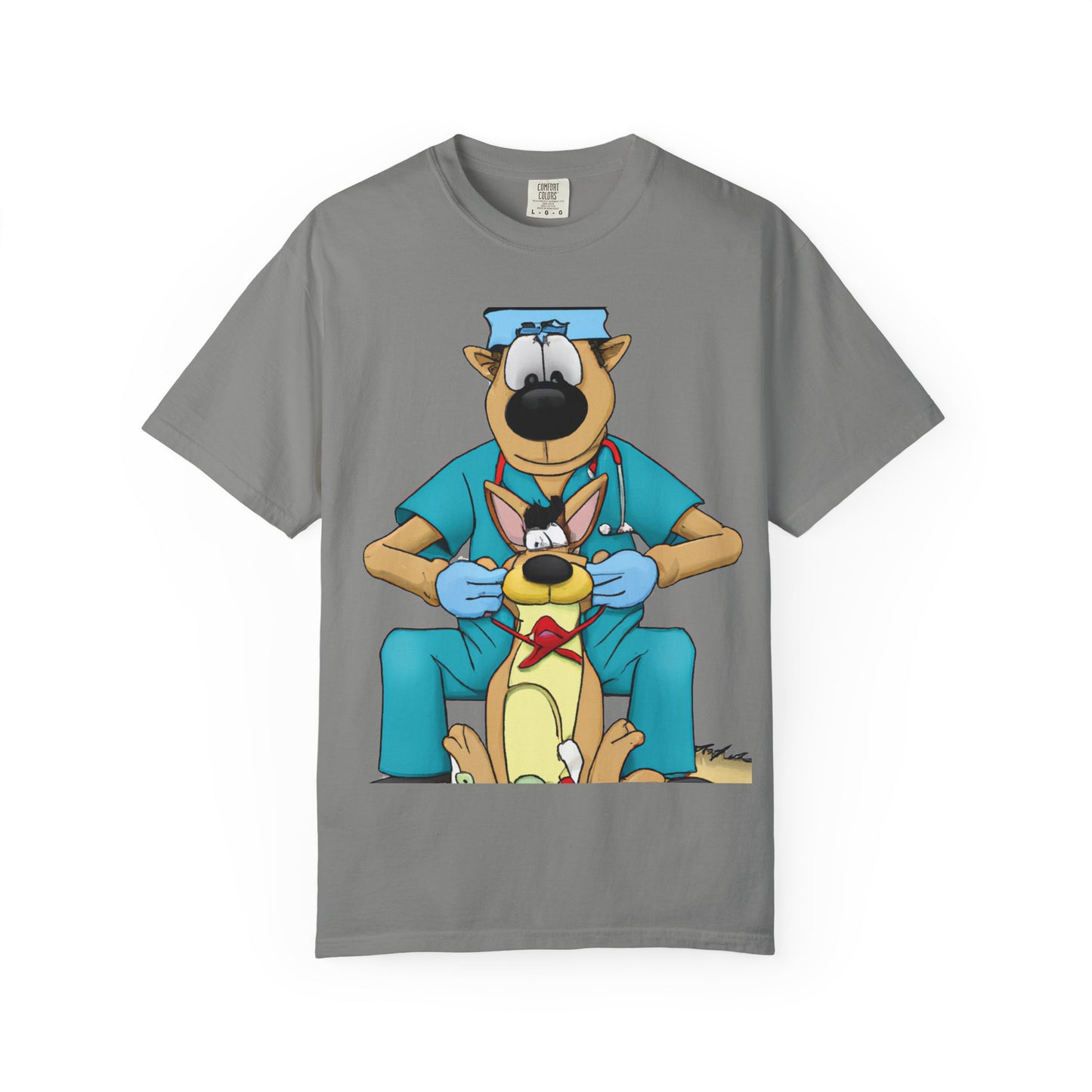 Dog Vet Cartoon T-Shirt — Cute Veterinary Surgeon Graphic Tee
