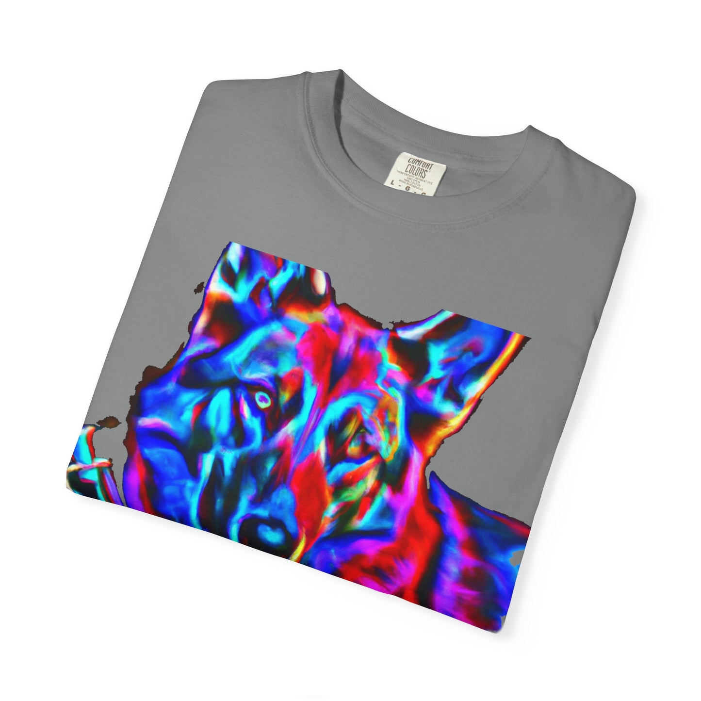 Psychedelic Dog Tee — Colorful German Shepherd Graphic T-Shirt