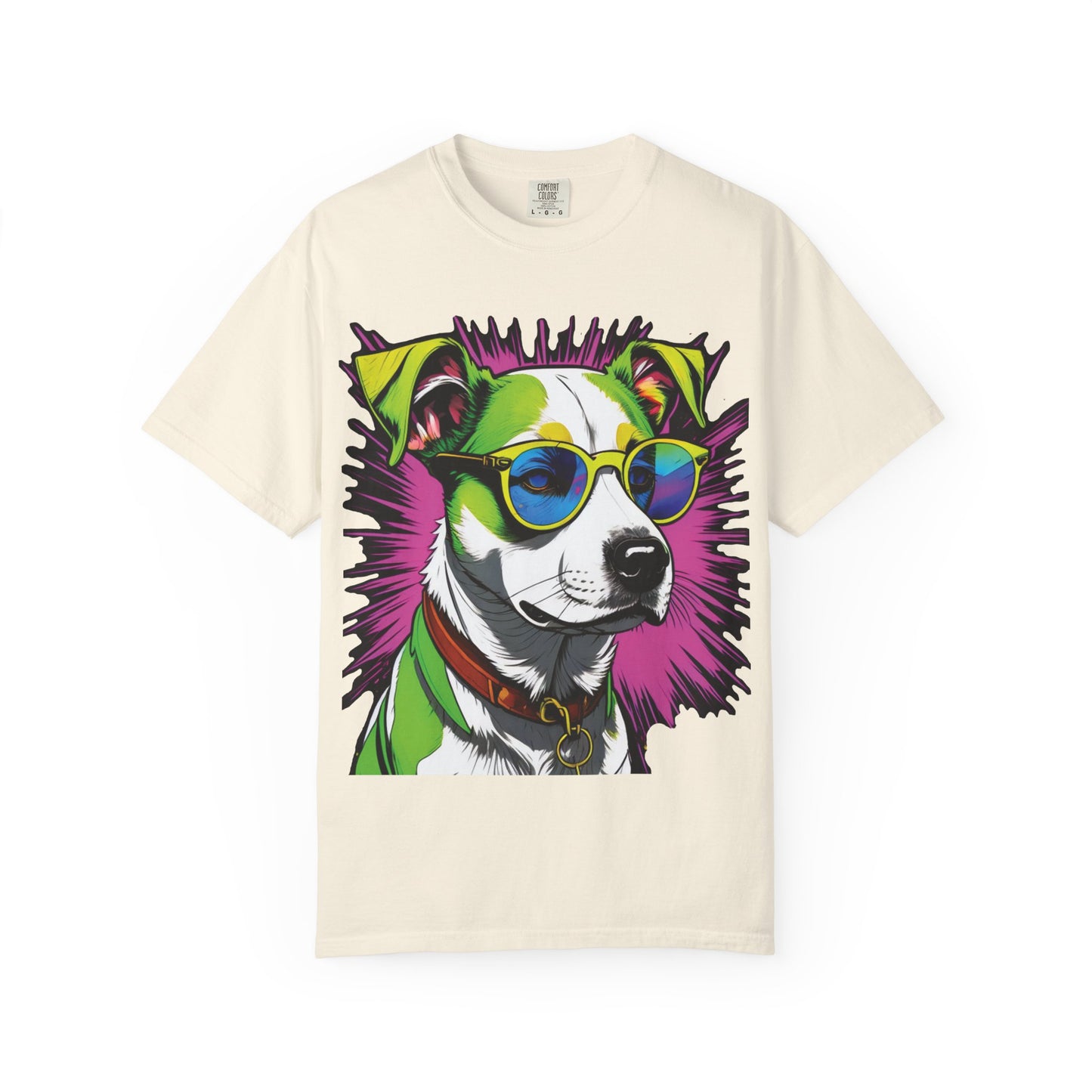 Graphic Dog T-Shirt — Colorful Sunglasses Pup Tee