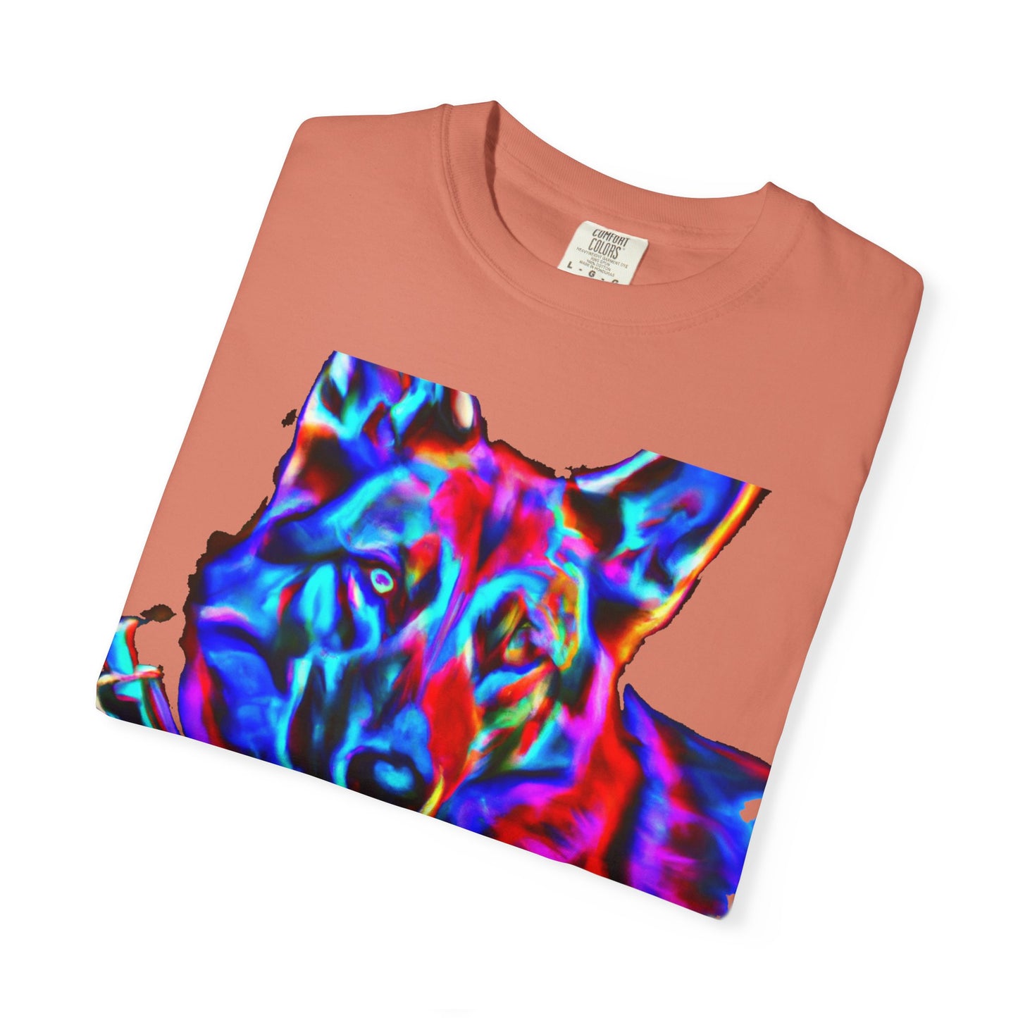 Psychedelic Dog Tee — Colorful German Shepherd Graphic T-Shirt
