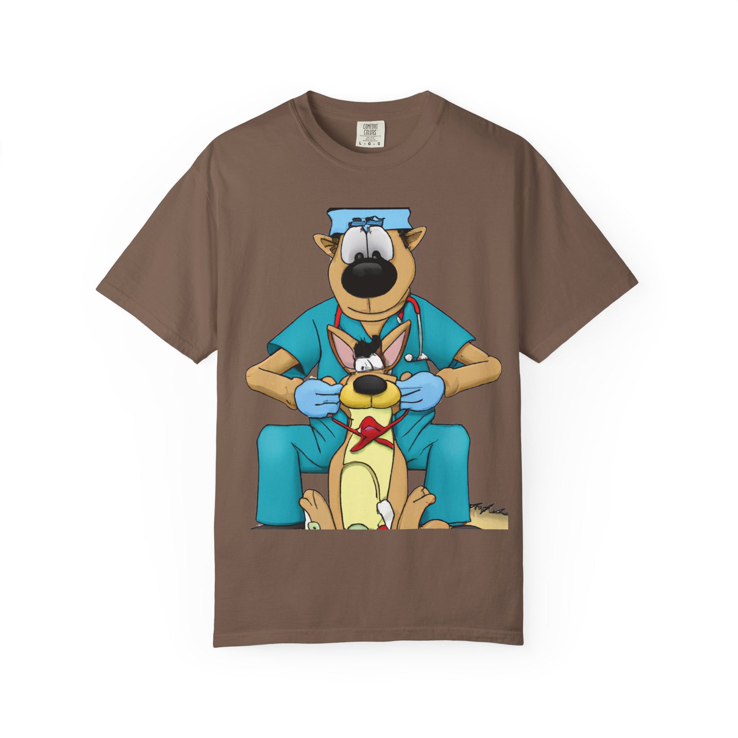 Dog Vet Cartoon T-Shirt — Cute Veterinary Surgeon Graphic Tee