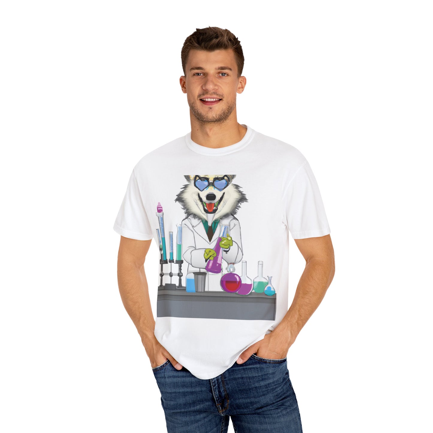 Chemist Wolf T-Shirt — Funny Lab Scientist Graphic Tee