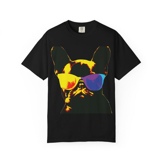 Colorful Sunglasses French Bulldog Tee (PlurOut.com Back Print)