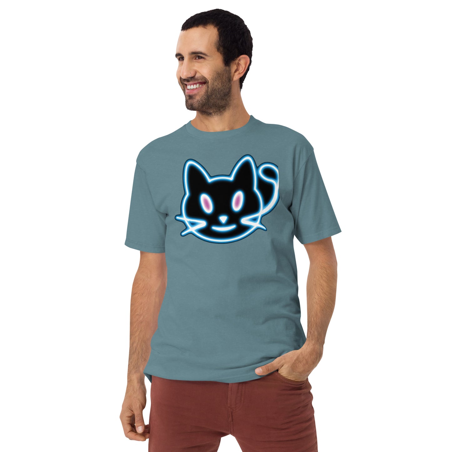 Neon Cat 2 - Men’s premium heavyweight tee