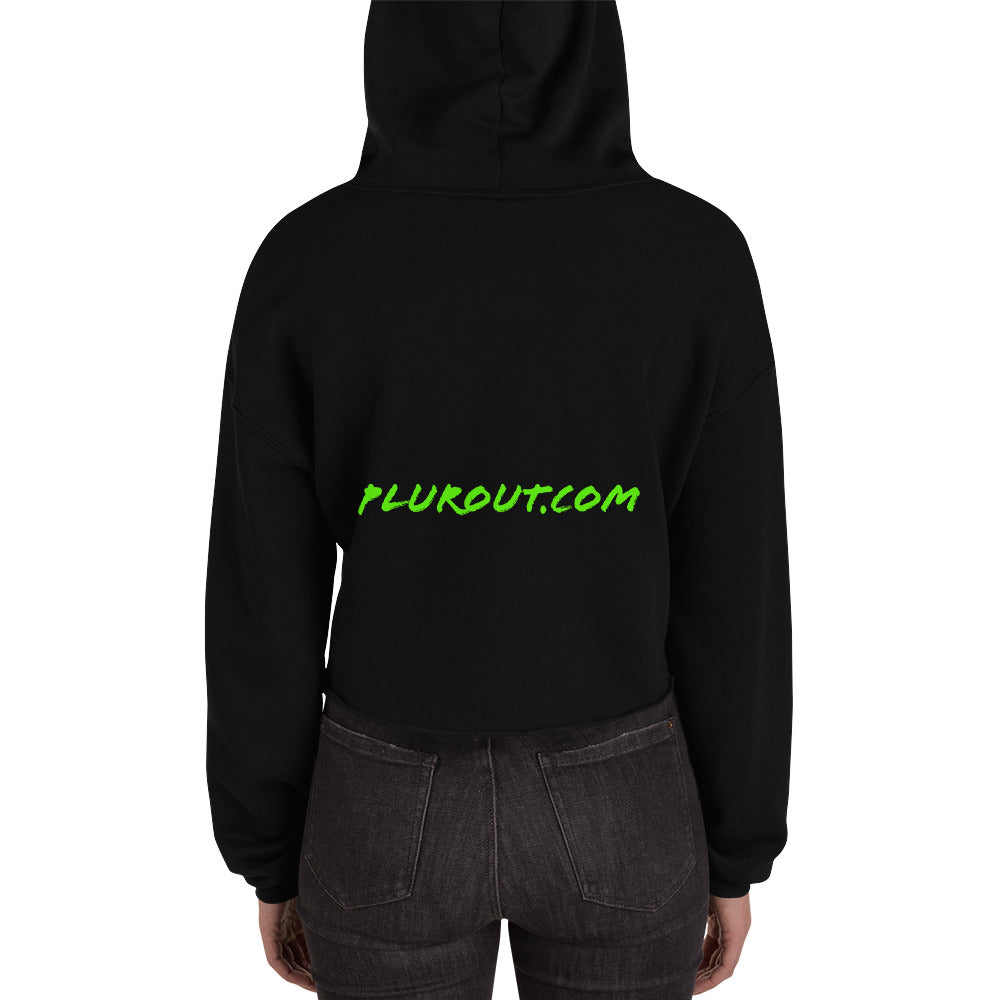 Neon Cat 2 - Crop Hoodie