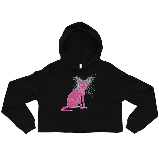 Pink Cat - Crop Hoodie