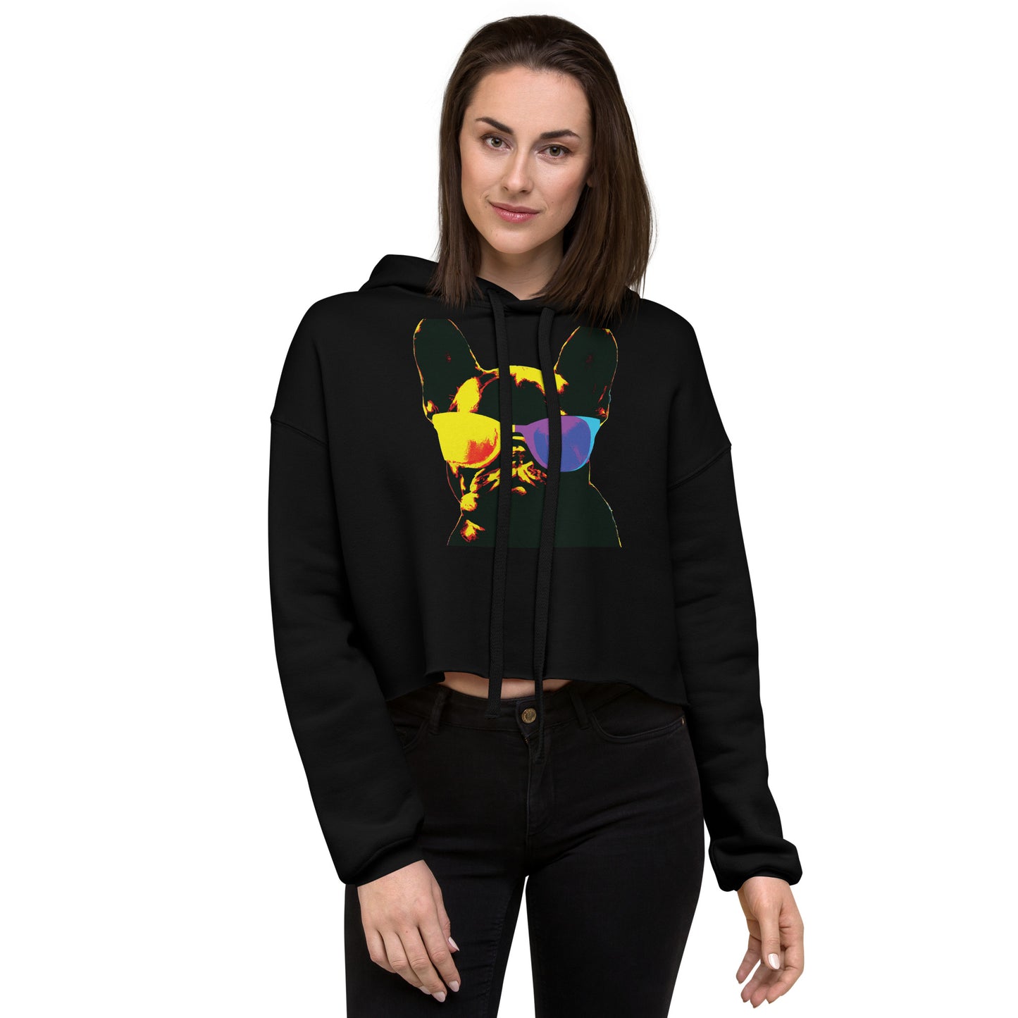 Gold Frenchie - Crop Hoodie