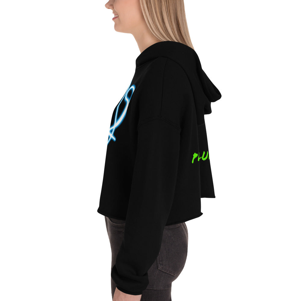 Neon Cat 2 - Crop Hoodie