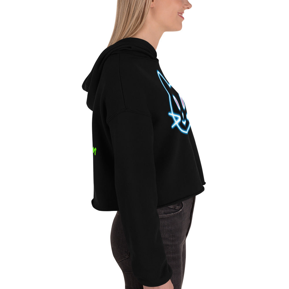 Neon Cat 2 - Crop Hoodie