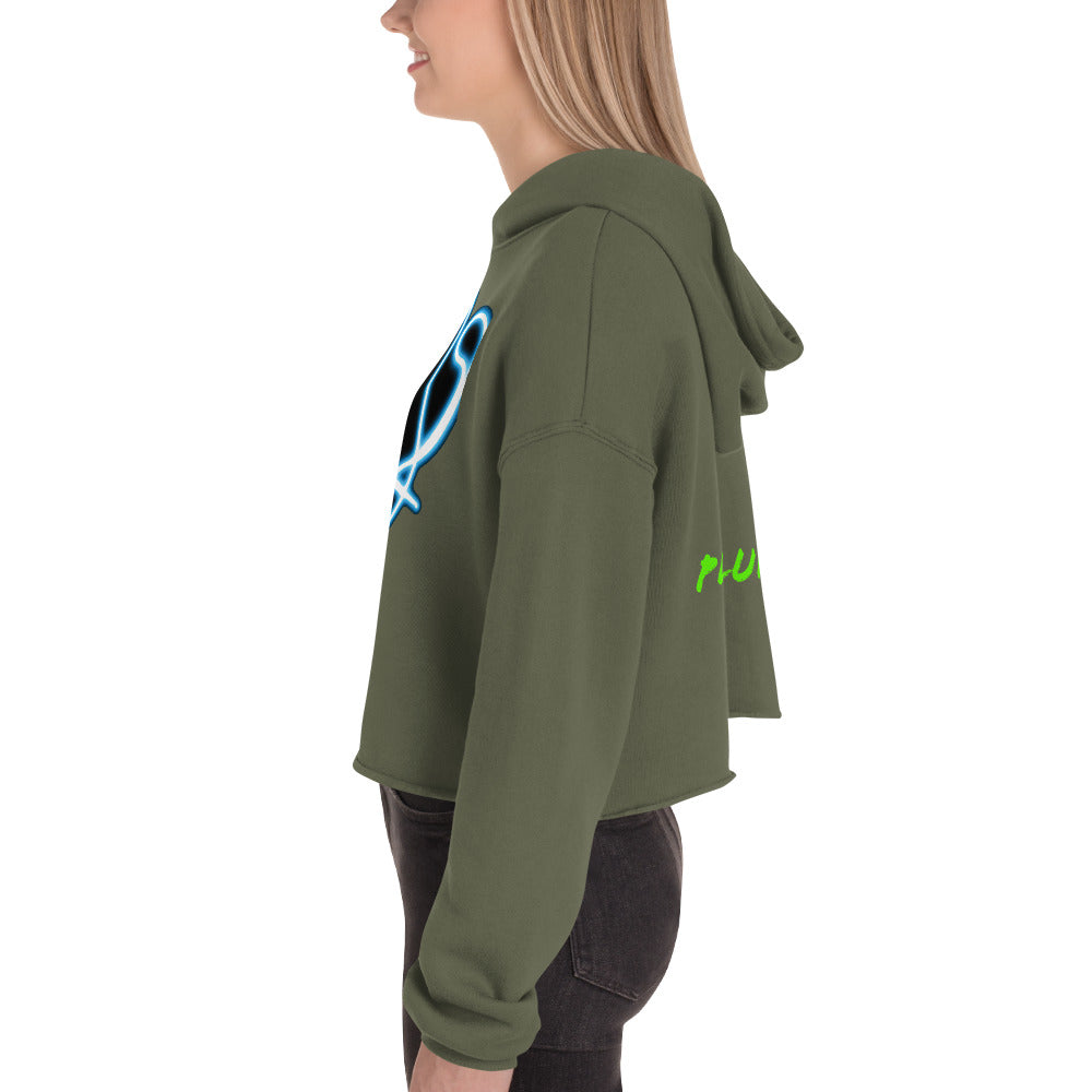 Neon Cat 2 - Crop Hoodie