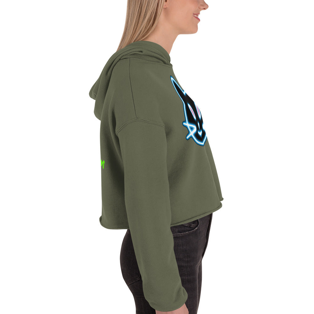 Neon Cat 2 - Crop Hoodie