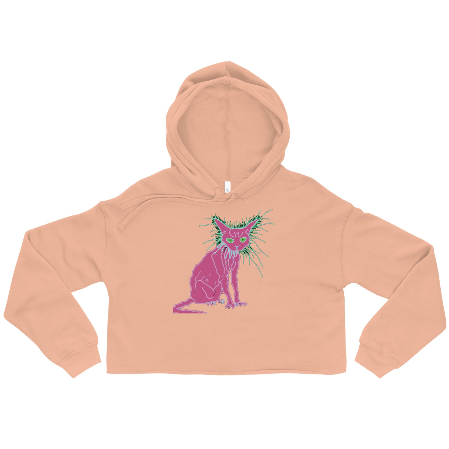 Pink Cat - Crop Hoodie