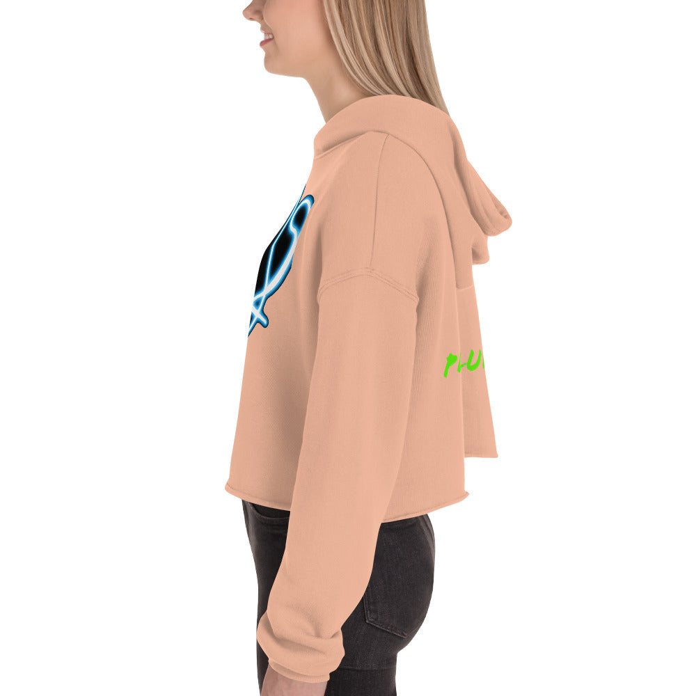 Neon Cat 2 - Crop Hoodie